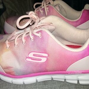 Skechers flex sole non slip composite work shoes women's 8.5